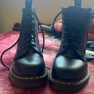Dr. Martens lace up patent boots